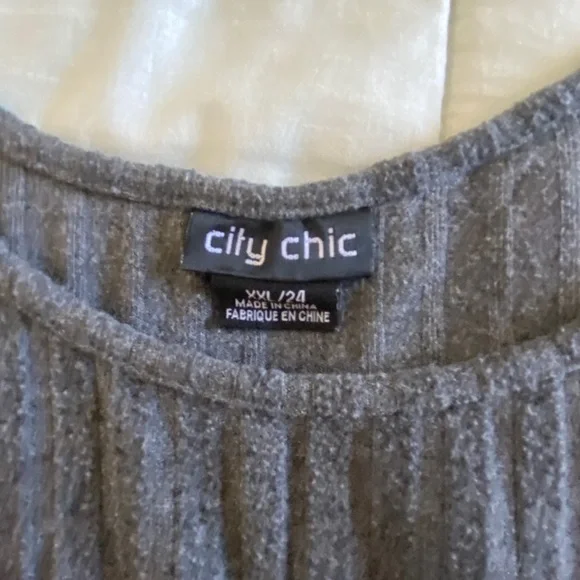 City Chic 24W Plus Size Grey Ella sleep pajama jumpsuit - Picture 5 of 7